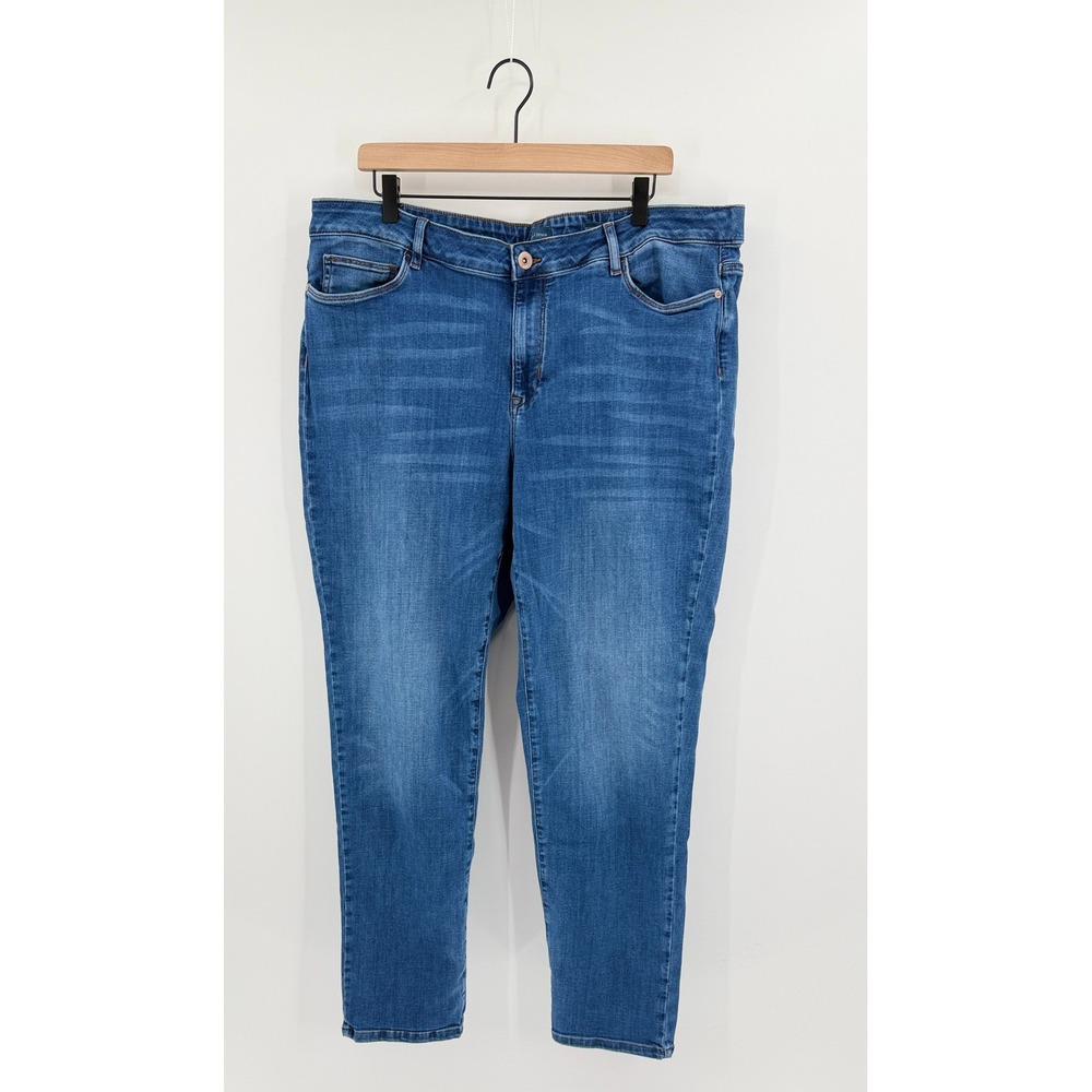J. Jill Denim Boyfriend Straight Leg Ankle Jeans 20W Medium Wash Casual Stretch
